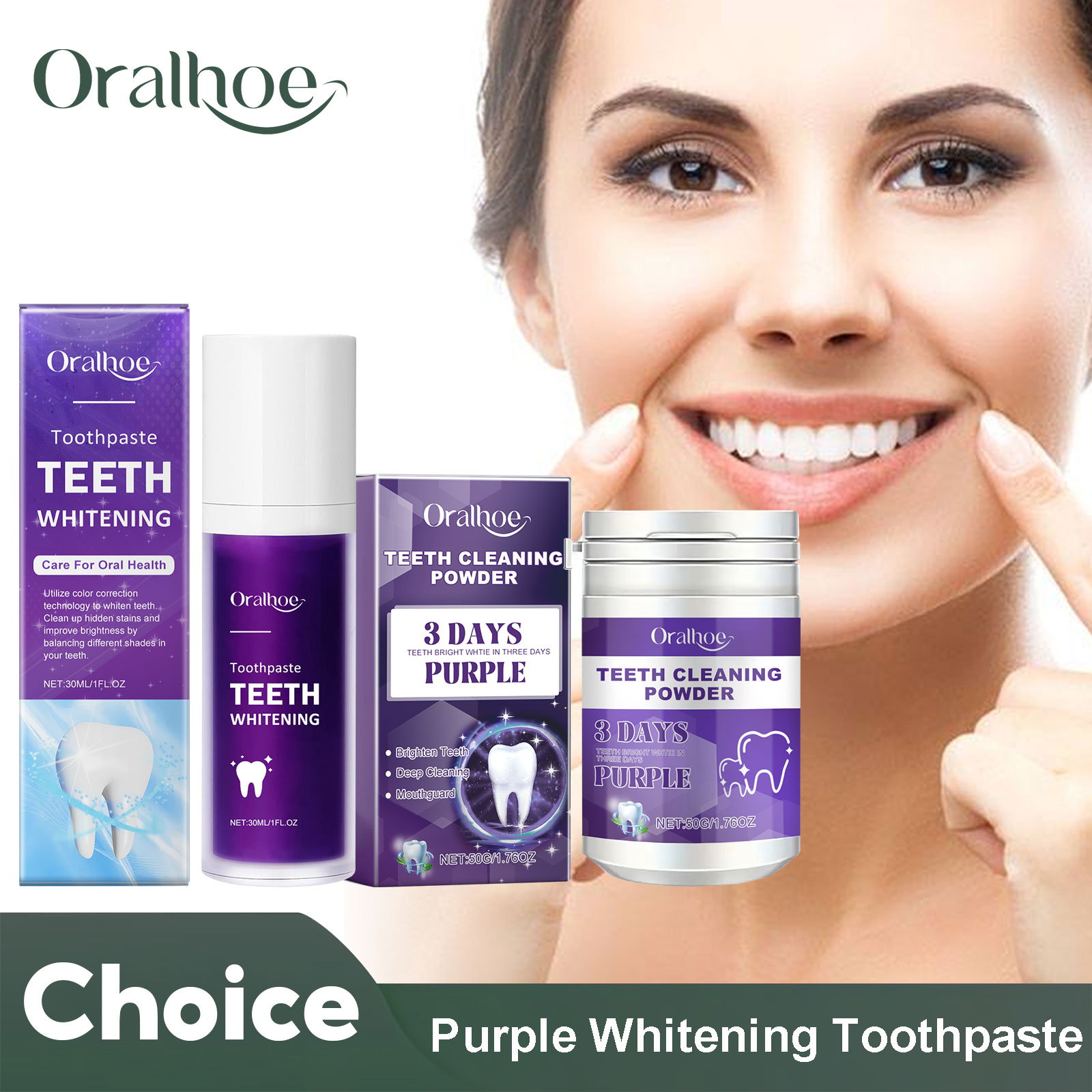 Teeth Whitening Session - Purple Corrector Teeth Whitening Toothpaste Deep