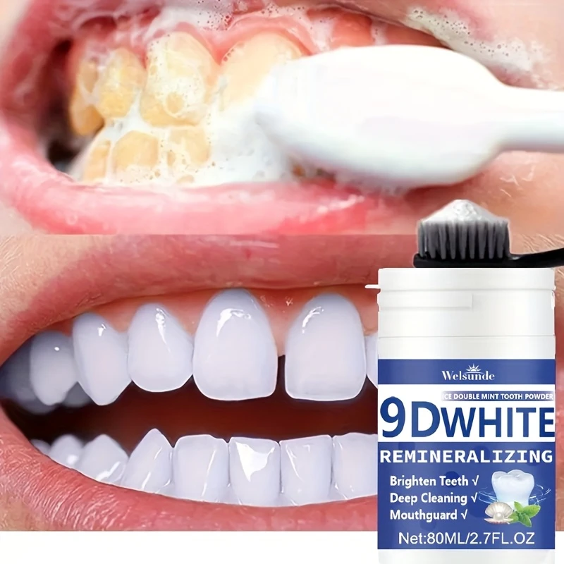 Teeth Whitening Session - 9D White Remineralizing Hydroxyapatite Tooth Powder,