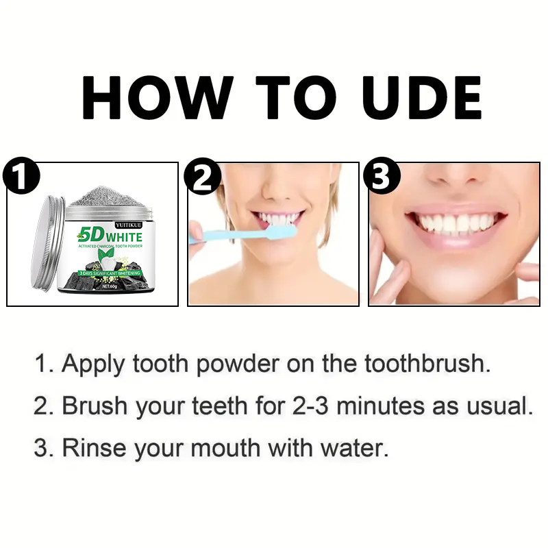 YUlTlKUE 5D White Activated ch - Teeth Whitening Charcoal recension och pris