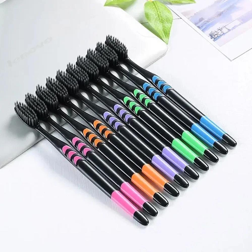 10PCS Toothbrush Natural Bambo - Teeth Whitening Charcoal recension och pris