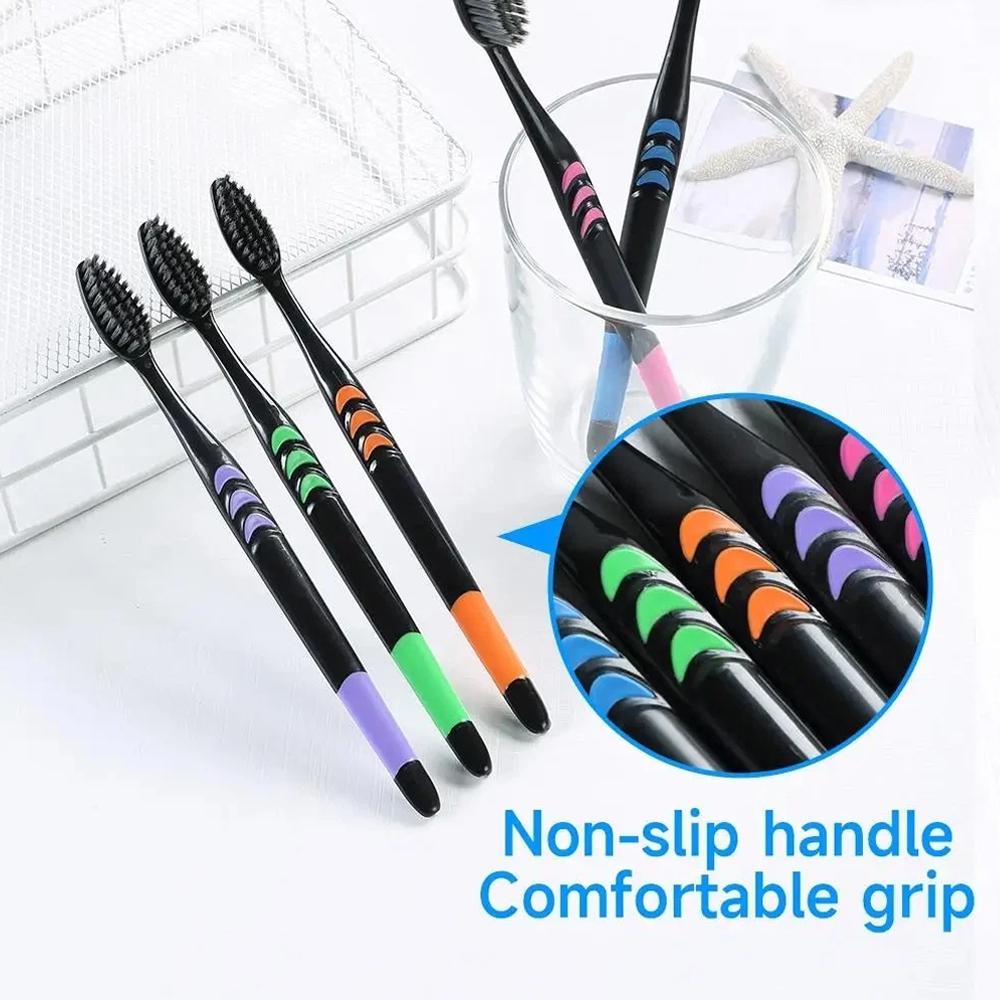 10PCS Toothbrush Natural Bambo - Teeth Whitening Charcoal recension och pris
