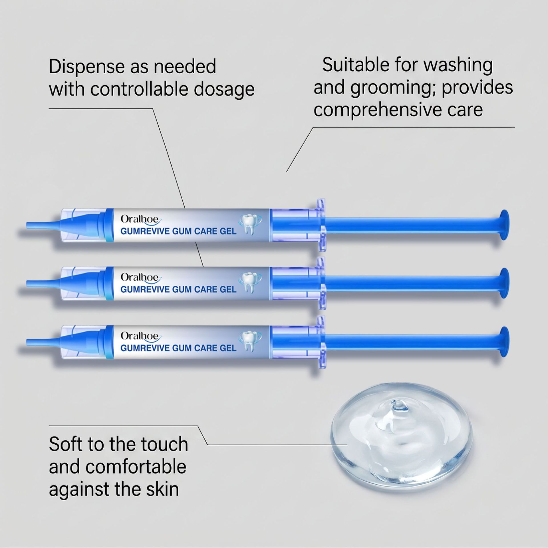 Oralhoe Gum Care Gel 3Pcs Syri - Teeth Whitening Gel Syringes recension och pris
