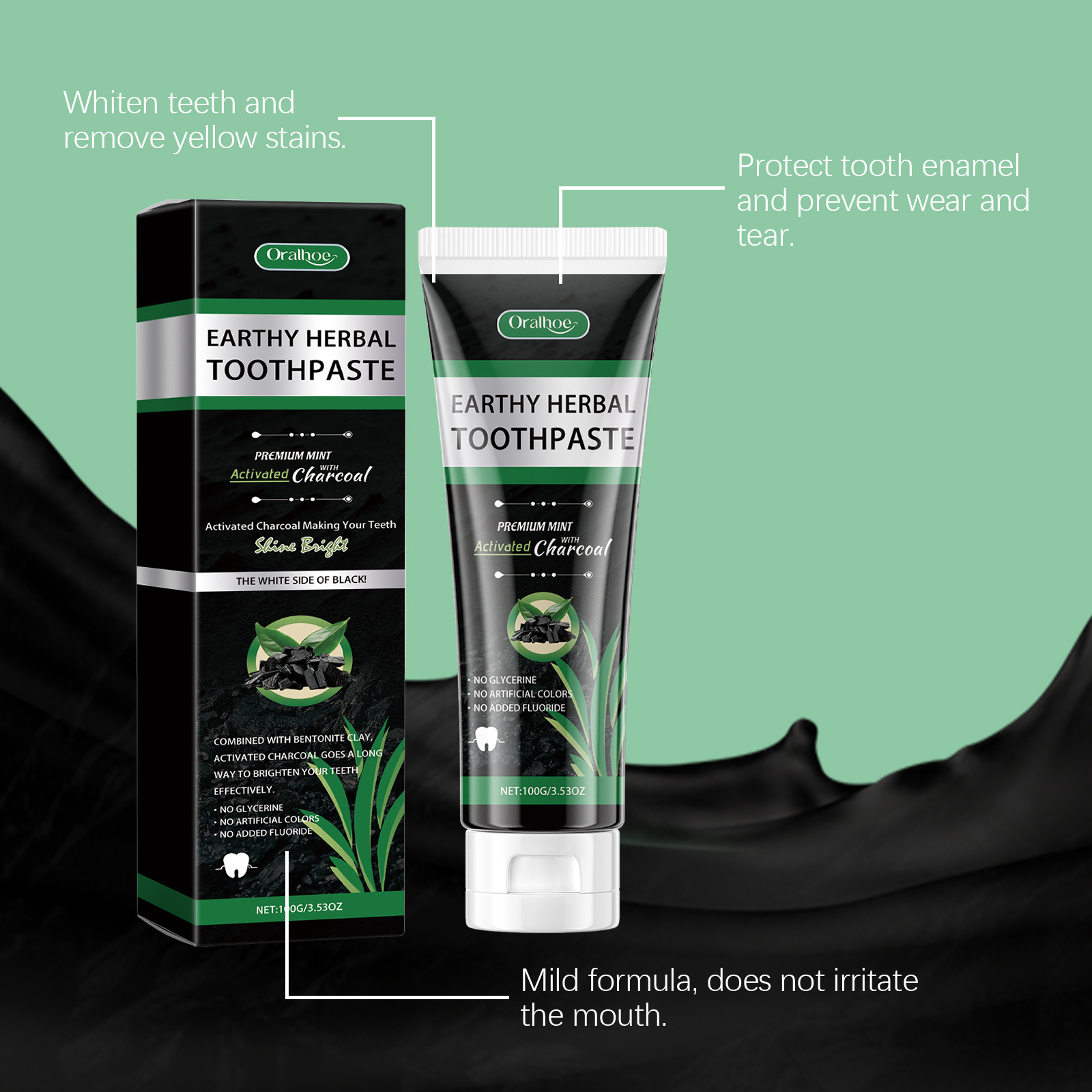Bamboo Charcoal Mint Toothpast - Teeth Whitening Charcoal recension och pris